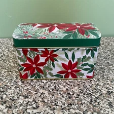 Greenbrier International Christmas Hinged Metal Storage Tin