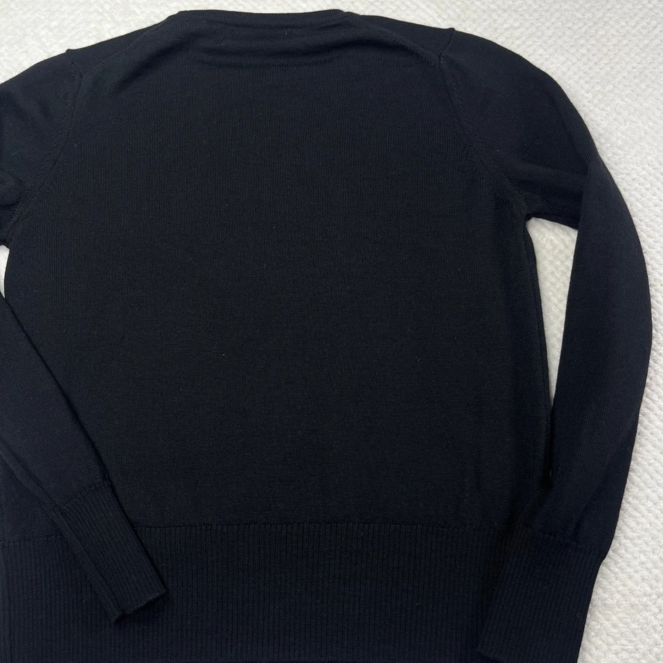 Cárdigan Suéter Kate Hill Negro Italiano Lana Merino Botón Talla S Foto 3 de 4