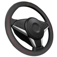 Steering Wheel Cover 14.5in-15in Diameter Universal Fiber Leather Car Steering W