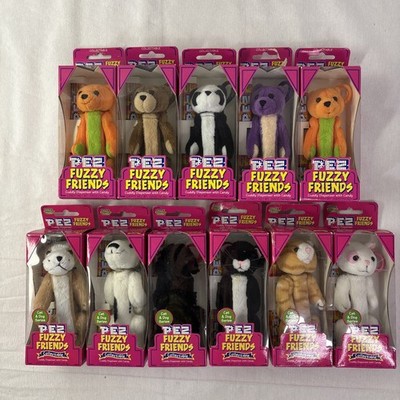 Vintage PEZ Fuzzy Friends CAT, DOG, and BEAR Dispensers (Lot of 11) New Sealed 