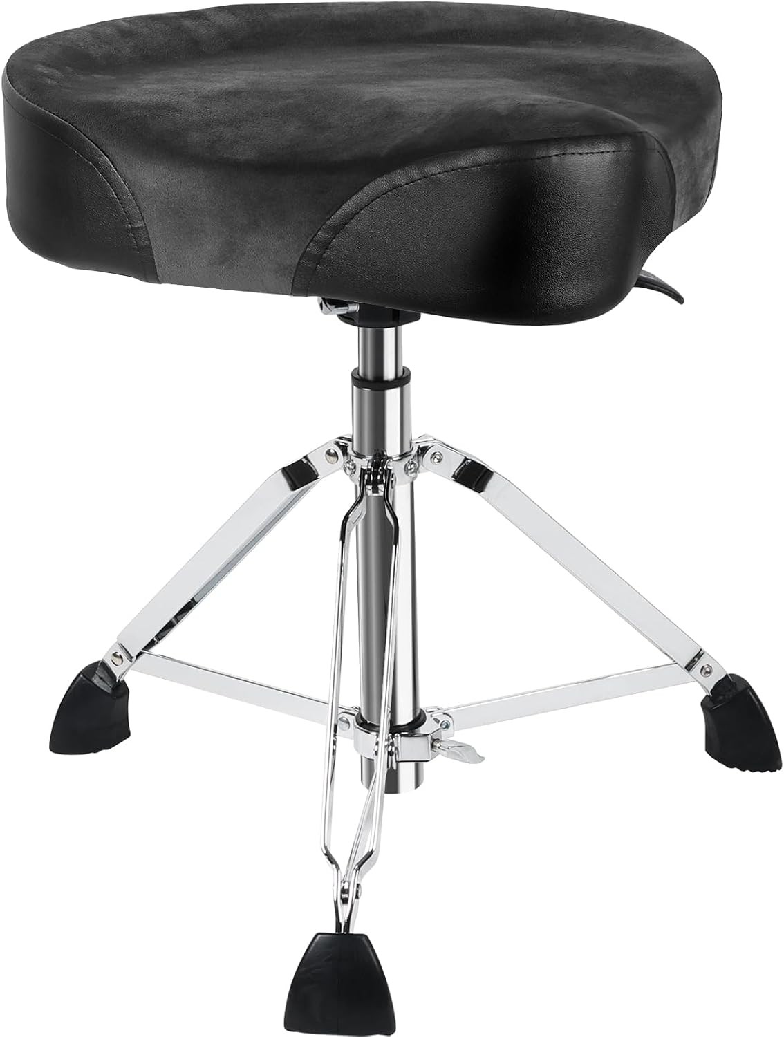 Hydraulic Drum Throne, Heavy Duty Adjustable Plush Seat Grey