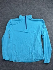 Greyson Pullover Mens Medium Blue Quarter Zip Golf Shirt Lightweight Stretch