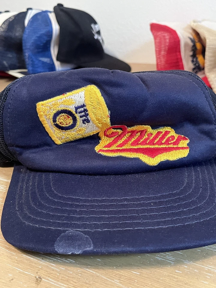 Sombrero de camionero Miller Lite azul vintage Foto 3 de 4
