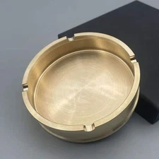 8.5cm Solid Brass Cast Simple Ashtray, Car Ashtray Bar Ashtray Desktop Decor