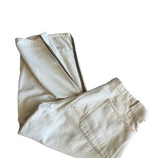 1940s Cream Wool Baseball Trouser Pants with Black  Yellow Side Stripe