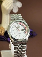 Seiko 5 Vintage Automatic Men's 7S26 Racer White Dial Rare Watch