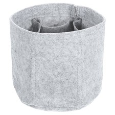 Portable Felt Organizer Bags with Metal Zipper for Tote Bag 6" x 6" Light Grey