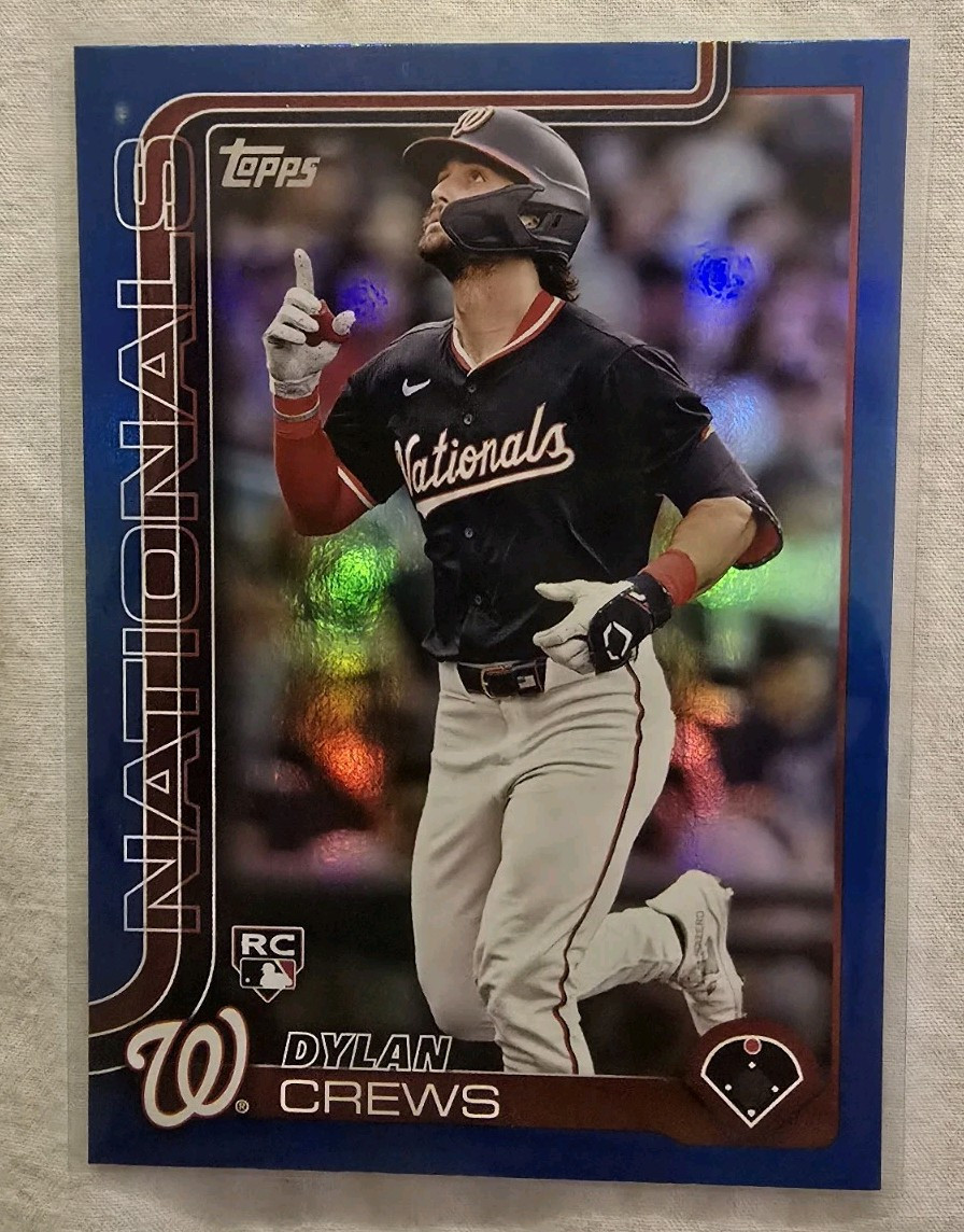 Dylan Crews 2025 Topps Series One RC Card #74 /150 Blue Refractor