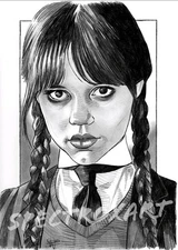 WEDNESDAY ORIGINAL ART "Wednesday Addams" by Spectroxart
