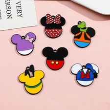 60Pcs cartoon mickey minnie head mix Charm necklace Pendant DIY Jewelry Making
