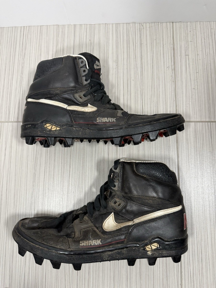 Vintage 90s Nike Air Shark Football Cleat Black Mens Size 9 | eBay