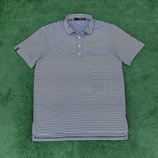 RLX Ralph Lauren Performance Striped Moisture Wicking Lightweight Polo Sz L