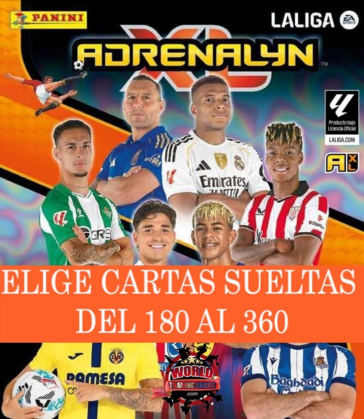 ADRENALYN XL 2025-26 LALIGA 25-2026 "ELIGE CARTAS DEL 180 AL 360+BIS" PANINI WTC