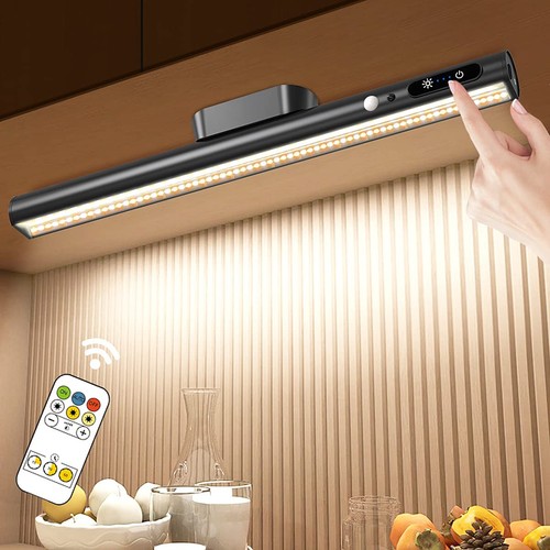 Motion Sensor LED Light Bar Indoor, Rechargeable Under Cabinet Lighting Wirel...