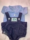 Vintage Cabbage Patch Kids/Doll Clothes Jean Shorts Jumper (608)