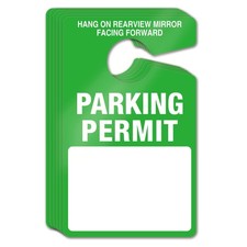 50 Pack Parking Permit Hang Tag -Poly Plastic Parking Placards Temporary Parking