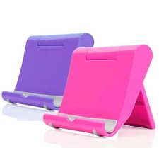 Cell Phone Stand for Desk 2 Pack Mobile Phone Holders Desktop Pink Purple