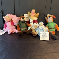 Vintage Disney Robin Hood 5 Pc Beanie Set Marian John Prince Kluck 