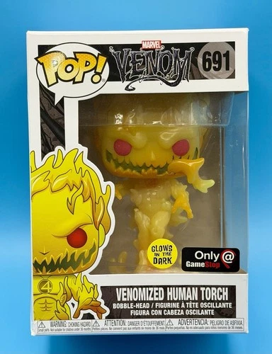 Funko Pop! Marvel Venom 691 Venomized Human Torch Chase GITD Exclusive 🔥🔥