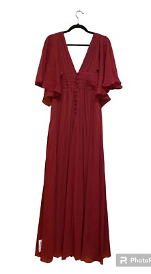 chinese dress ladies Asos Design Deep Plunge Scrunch Neck Midi Dress In Red main image 0