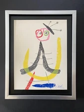 🔥Joan Miro | Vintage 1983 Signed Colorful Print | Mounted and Framed 