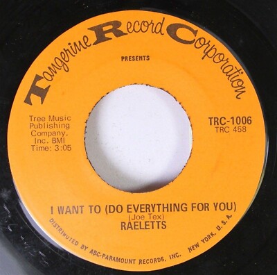 Soul 45 Raeletts - Keep It To Yourself / I Want To (Do Everything For You) On Ta