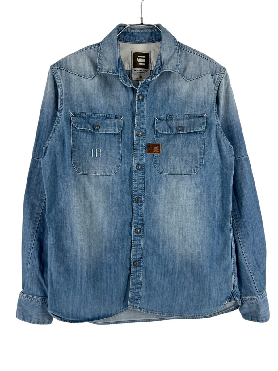 G-STAR RAW Construct Denim Solid Shirt Casual Formal Men Size M | eBay
