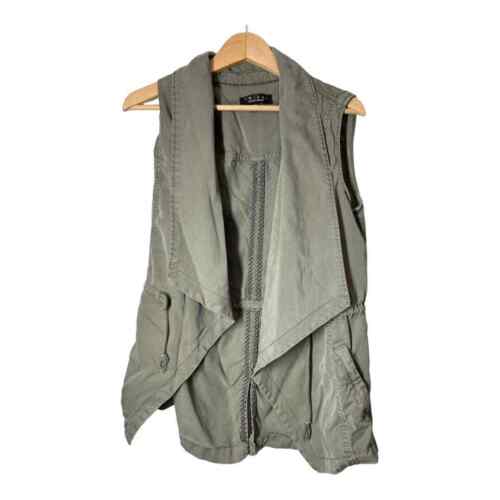 Trixxi Olive Green Tencel Open Vest Safari Capsul… - image 1