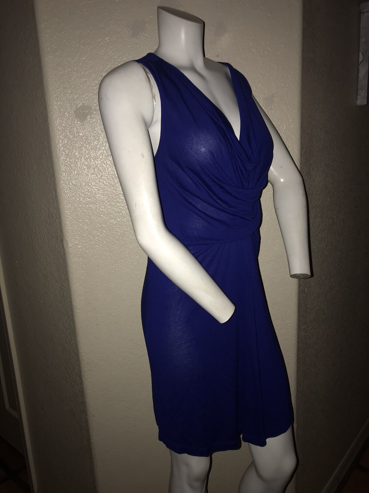 RALPH LAUREN Purple Cowl Neck Ruched Matte Cap Sleeve Jersey Sheath