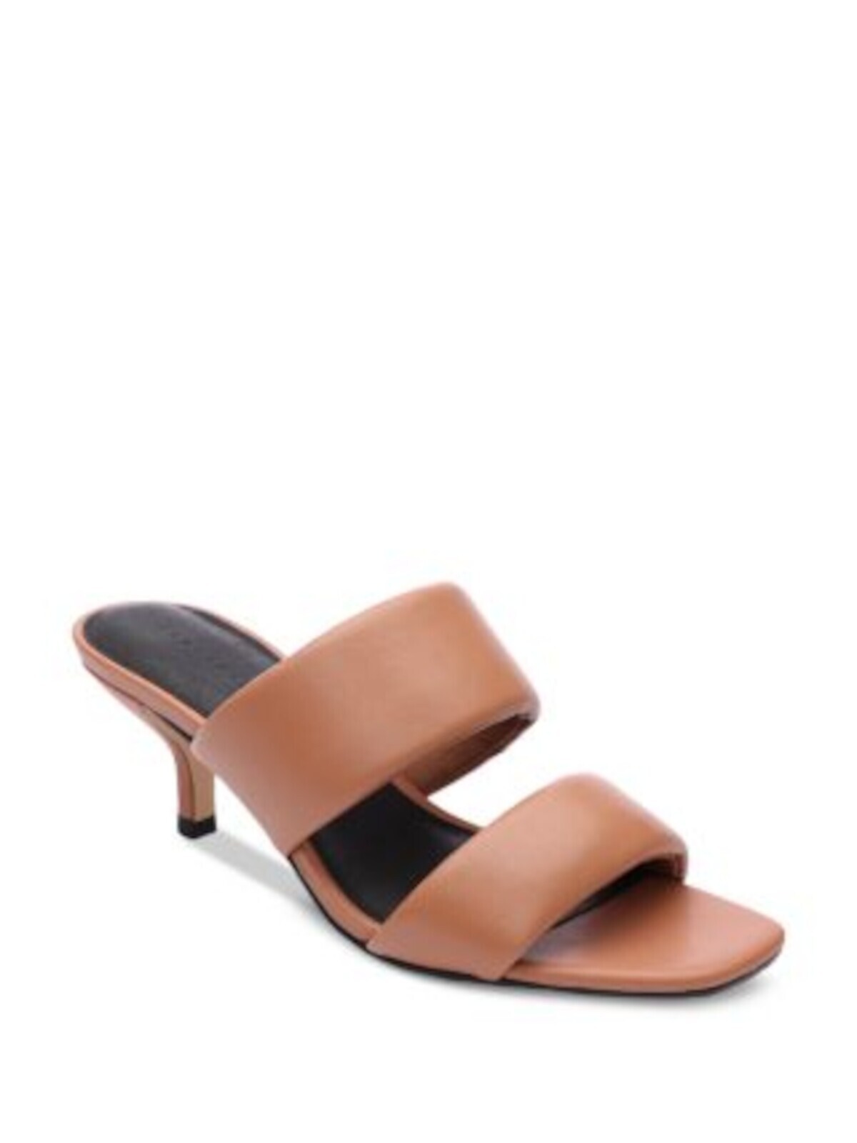 Женские коричневые ремешки SANCTUARY, вероятно, скользят по кожаным сандалиям на каблуке длиной 7,5 М