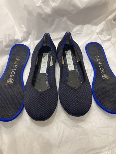 Rothys Rothy's Rare Midnight metallic herringbone round toe flat women's size 6 - Picture 10 of 13