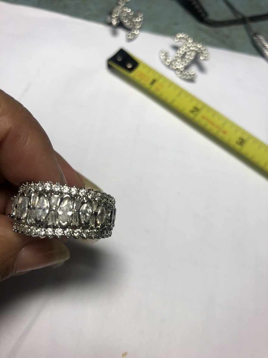 925 Sterling Silver Clear CZ Ring Sz 10 pre owned