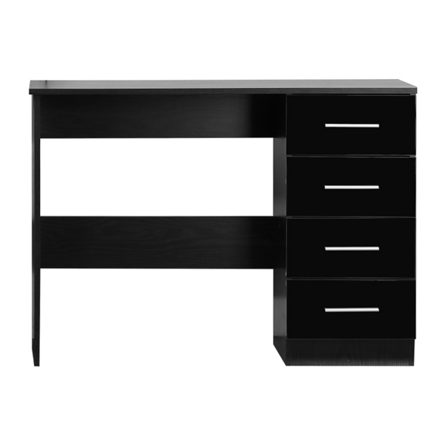 REFLECT High Gloss Black and Black Oak Bedroom Furniture Wardrobe Chest
