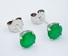 GENUINE 1.26 Cts EMERALD STUD EARRINGS 14K SOLID GOLD - Free Appraisal  - NWT — photo 1