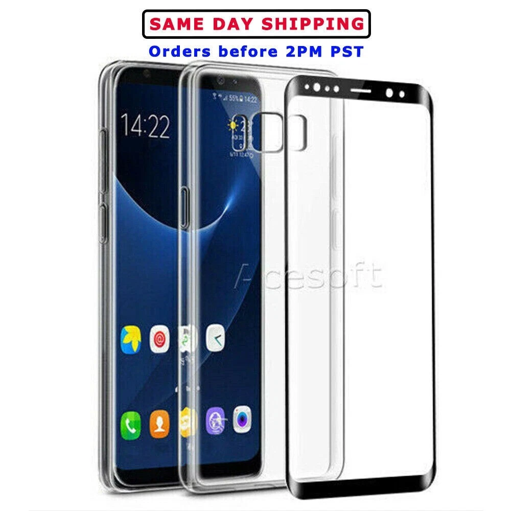 Tempered glass Screen Protector Soft TPU Case for Samsung Galaxy S8 SM-G950U USA