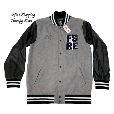 Full Send x Ron English Varsity Letterman Patches Bomber Jacket