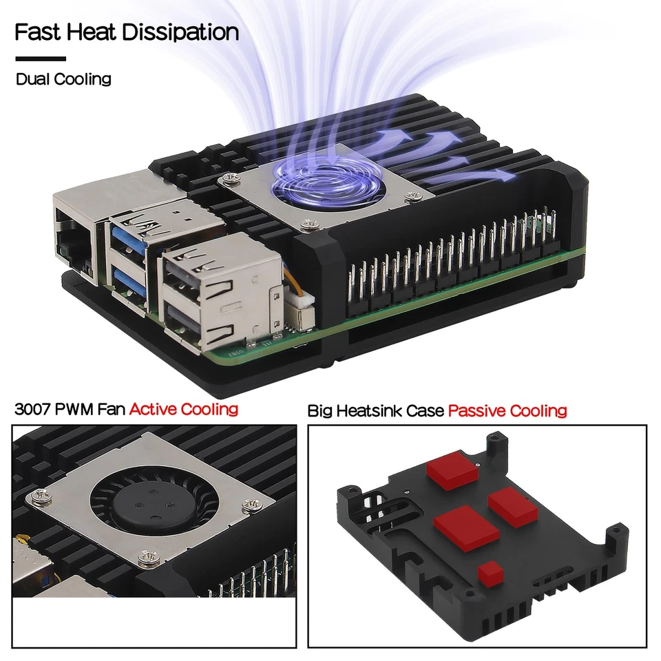 Raspberry Pi 5 Boîtier avec Ventilateur PWM P511-A - Photo 2/4