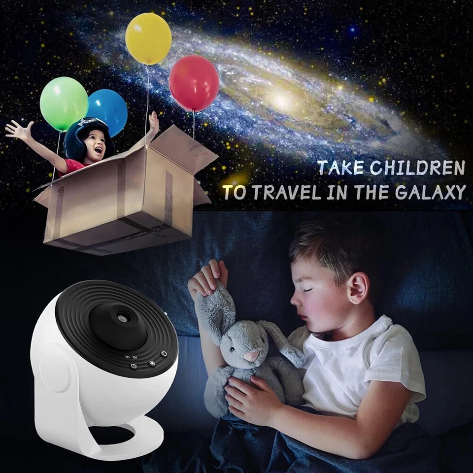 LED Galaxy Projector Starry Night Light Sky Star Party Lamp Planetarium Room US - Image 4 of 4