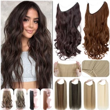 Transparent Headband Wire In Hair Extensions Long As Human Hidden Miracle Ring H