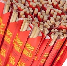 50 - Disposable Chinese Bamboo Chopsticks, 9" Long, Individually wrapped