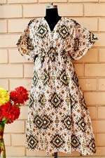 Printed cotton Kaftan indian beach wear gown caftan ethnic night wear maxi dress
