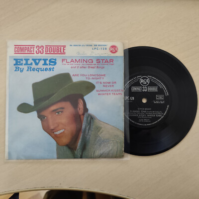 ELVIS PRESLEY By Request FLAMING STAR SPAIN EP 1961 blue letters on front 33 RPM