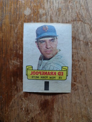 1966 Topps Rub Offs Ed Kranepool New York Mets Centered NRMT b