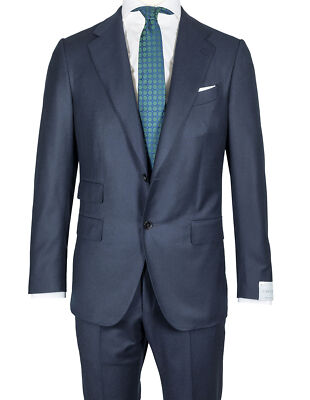 Caruso Flanellanzug in dunkelblau mit Billettasche aus Super150'S