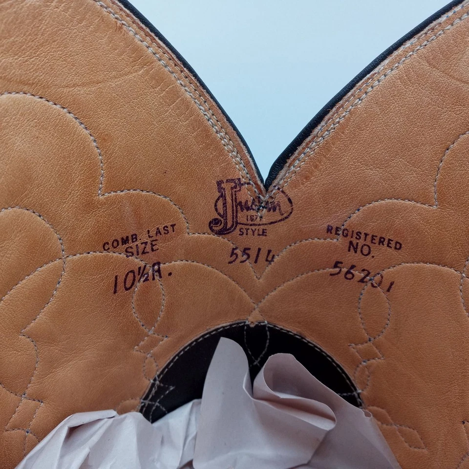 Botas de Vaquero Justin Cuero Marrón Para Hombre 10.5 A Ancho Extra Estrecho Western Rodeo Foto 3 de 4