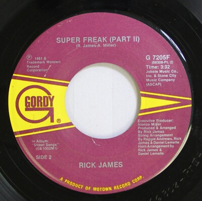 Soul 45 Rick James - Super Freak (Teil II) / Super Freak (Teil I) Auf Gordy