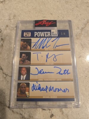 2021 Leaf Pro Set POWER OF 4 MIKE Tyson/FURY /MOORER/ SMITH  Quad Auto 1/4