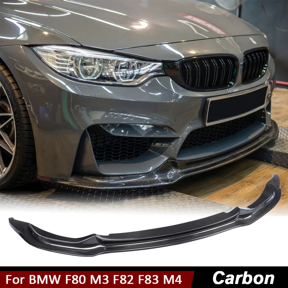 Fits BMW F80 M3 F82 F83 M4 2014UP CARBON FIBER Front Bumper Lip Spoiler Splitter