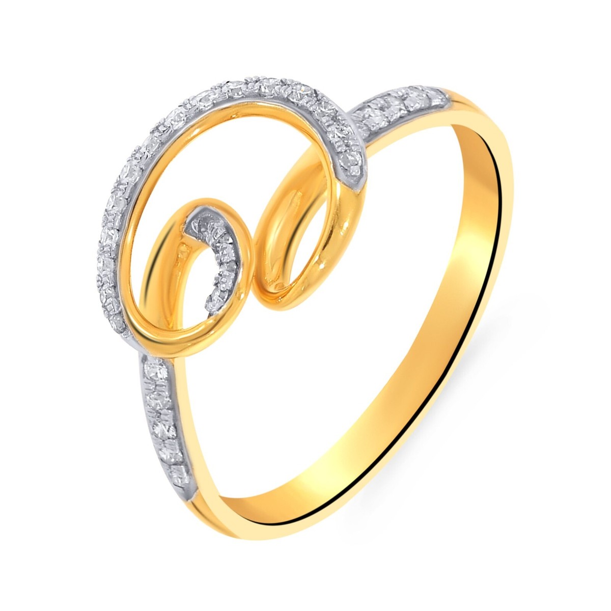 Senco Gold 14K Twisted Glamour Gold Diamond Ring For Women