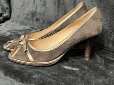 Sofft Womens Shoes Size 8 Brown Suede 3" Heel Very Soft Insole Open Toe